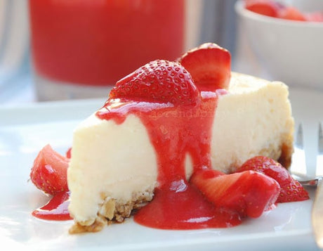 White Chocolate Cheesecake with Fresh Strawberries
