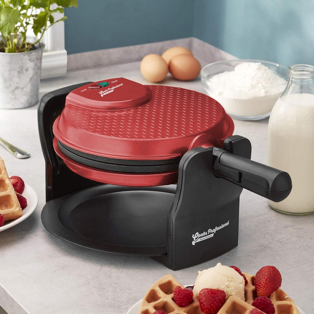 Cooks Professional Rotary Waffle Maker | Red