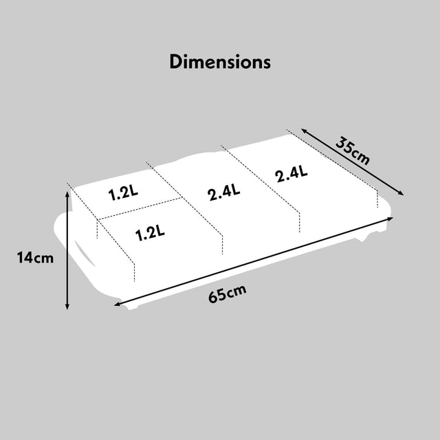Cooks Professional 4 Section Buffet Warmer | 7.2L | Black