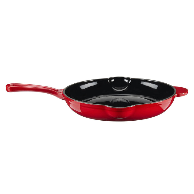 Cook Professional Cast Iron Frying Pan & Skillet 2 Piece Set | Red