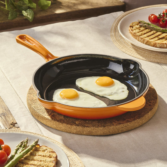 Cooks Professional Cast Iron Frying Pan | Orange