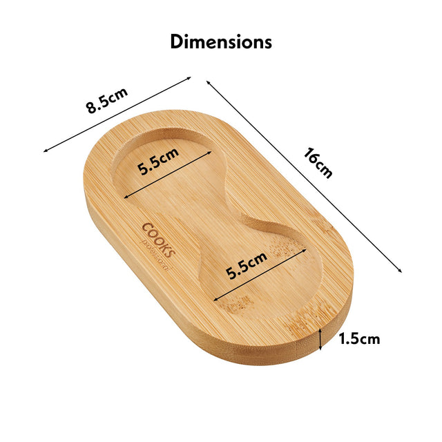 Cooks Professional Bamboo Salt and Pepper Mill Tray | Bamboo Wood Holder