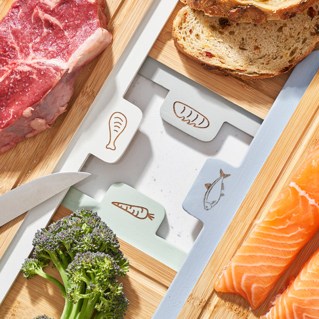 Cooks Professional 4 Piece Bamboo Index Chopping Board Set | Multi-Coloured