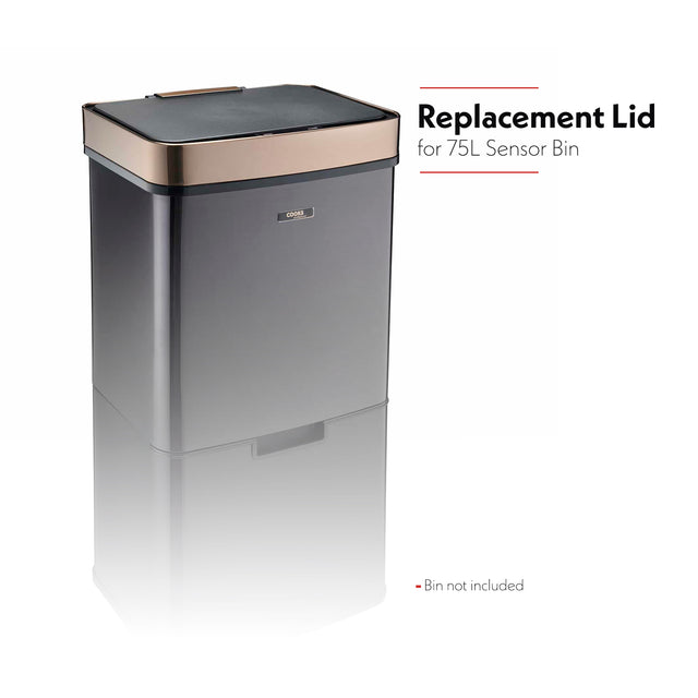 Cooks Professional Sensor Recycling Bin Lid for 75L | Black / Copper