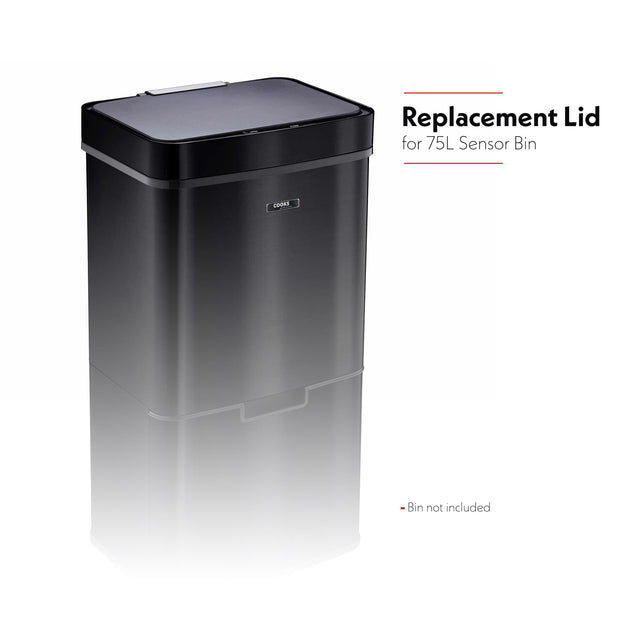 Cooks Professional Sensor Recycling Bin Lid for 75L Bin | Black