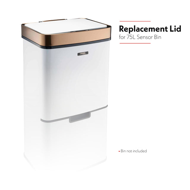 Cooks Professional Sensor Recycling Bin Lid for 75L | White / Copper
