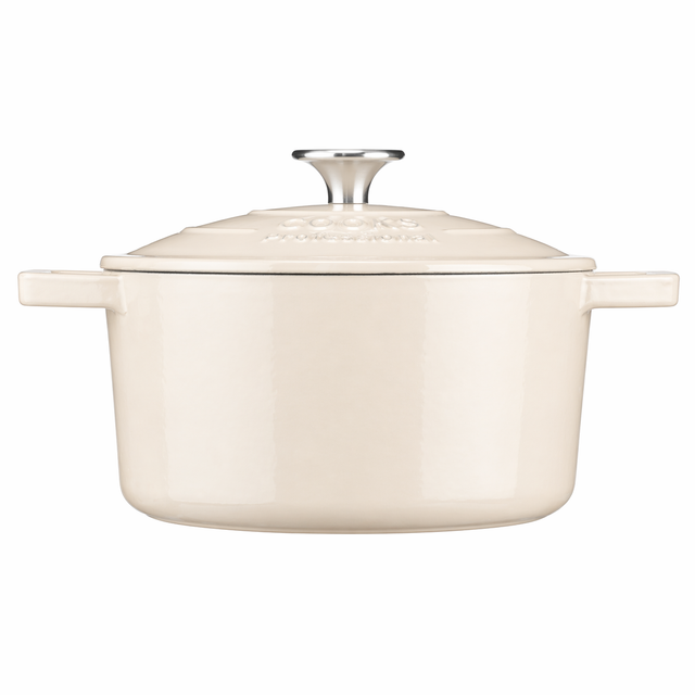 Cooks Professional 20cm Cast Iron Casserole | Ivory