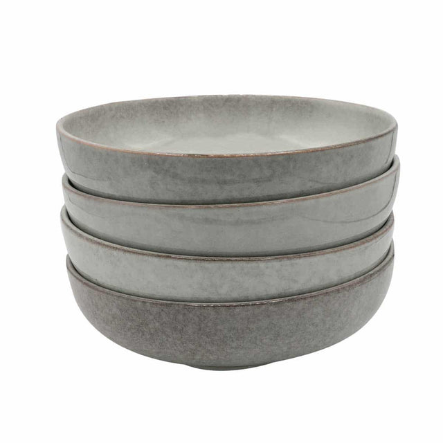 Cooks Professional Set of 4 Nordic Stoneware Pasta Bowls | Grey