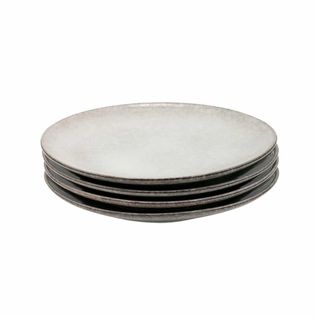 Cooks Professional Set of 4 Nordic Stoneware Dinner Plates | Grey