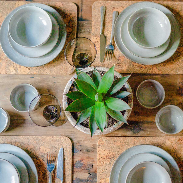 Cooks Professional Set of 4 Nordic Stoneware Dinner Plates | Grey