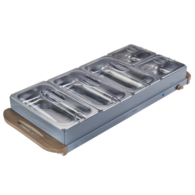 Cooks Professional 5 Section Buffet Warmer | 9.6L | Nordic Grey