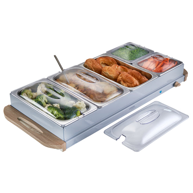 Cooks Professional 5 Section Buffet Warmer | 9.6L | Nordic Grey