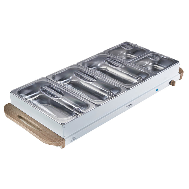 Cooks Professional 5 Section Buffet Warmer | 9.6L | Nordic White