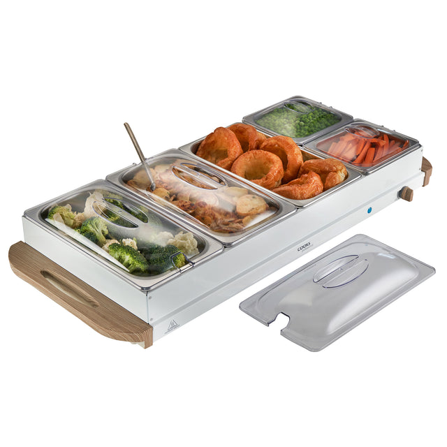 Cooks Professional 5 Section Buffet Warmer | 9.6L | Nordic White