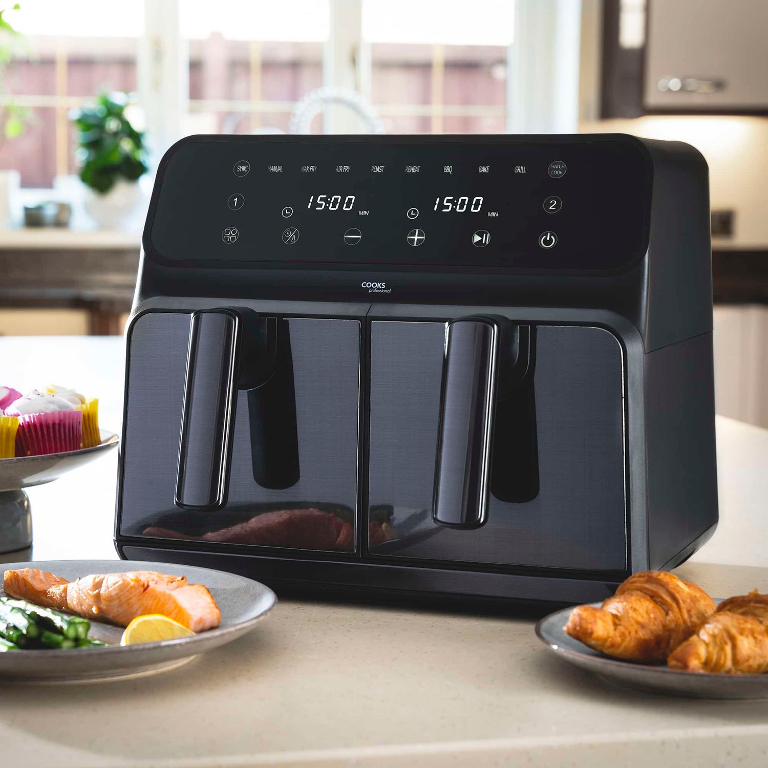 Cooks Professional 8L Digital Dual Air Fryer | Black