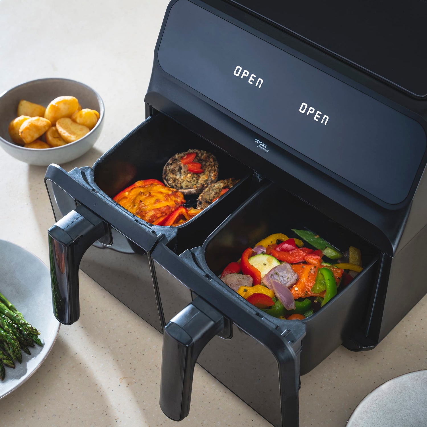 Cooks Professional 8L Digital Dual Air Fryer | Black
