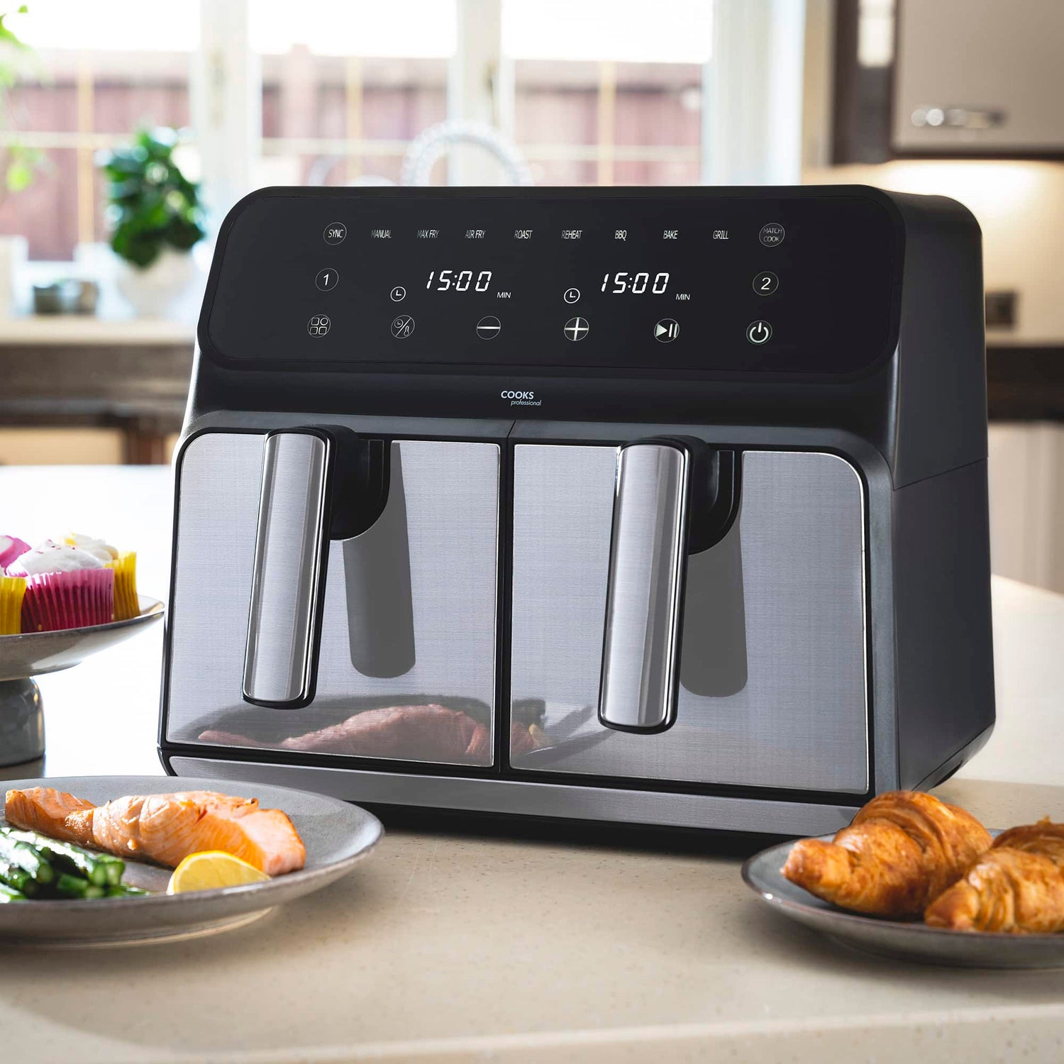 Cooks Professional 8L Digital Dual Air Fryer | Silver
