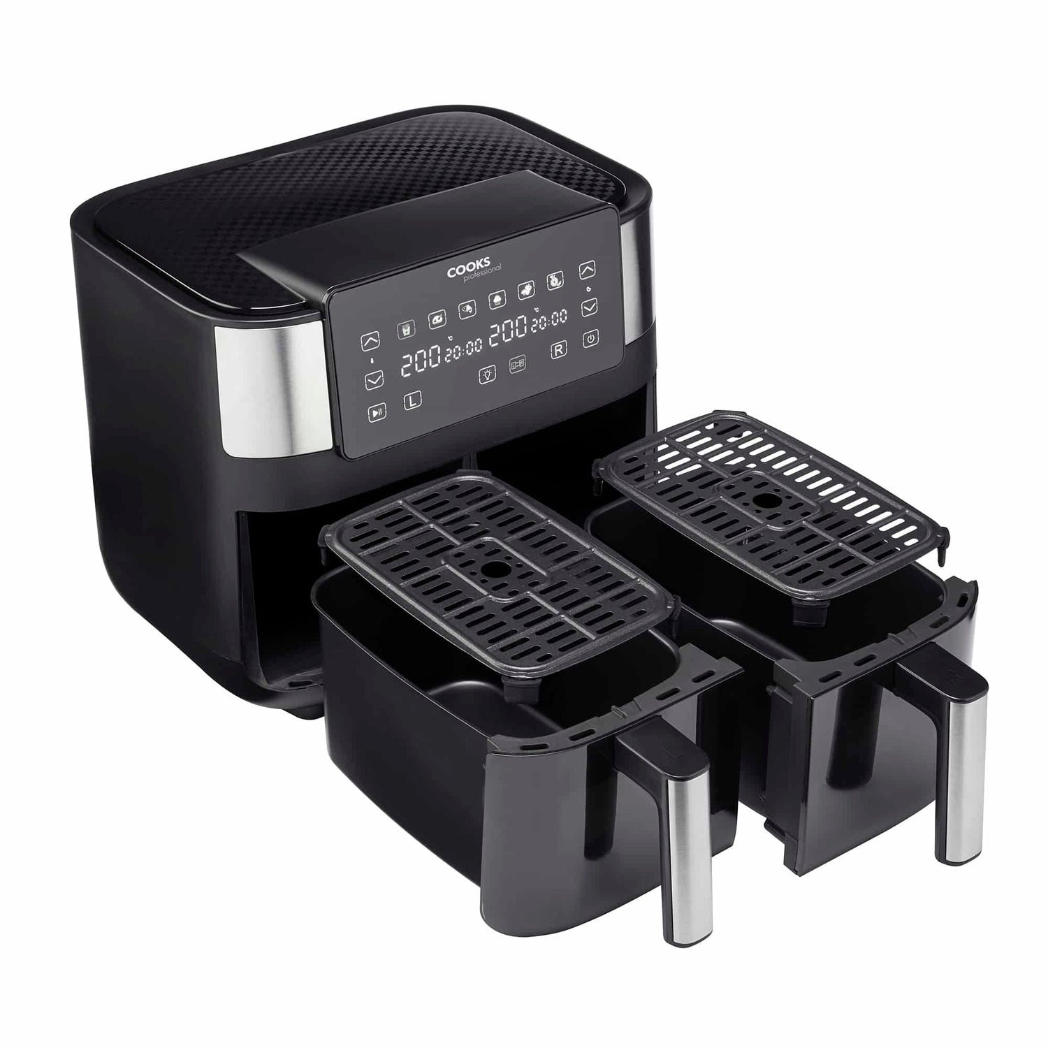 Cooks Professional 8L Dual Air Fryer with Glass Drawers