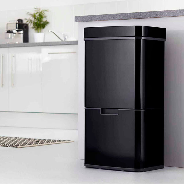 Cooks Professional 75L Sensor Recycling Bin with Food Caddy | Black