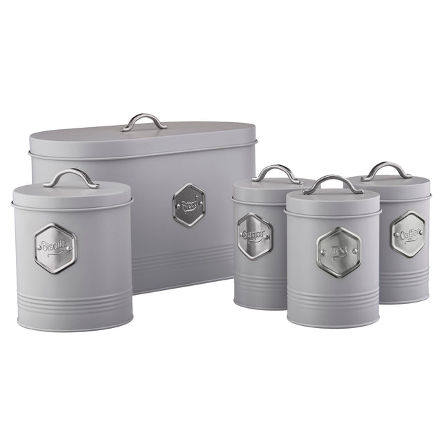 Cooks Professional 5 Piece Kitchen Storage Set | Grey / Silver