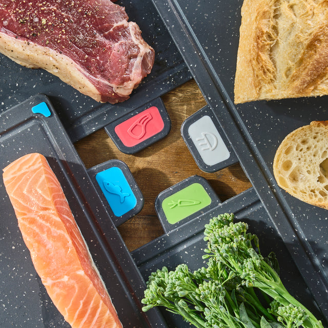 Cooks Professional 4 Piece Index Chopping Board Set | Grey