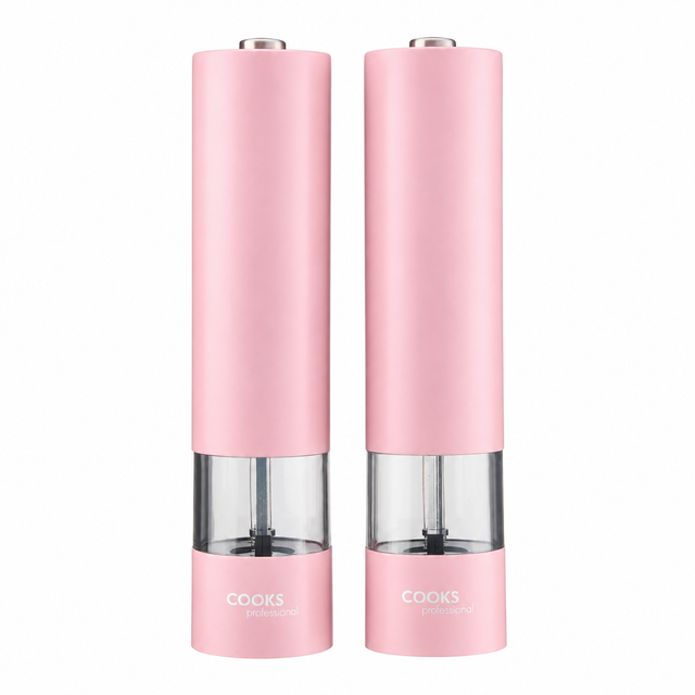 Cooks Professional Electric Salt and Pepper Mill Set | Pink