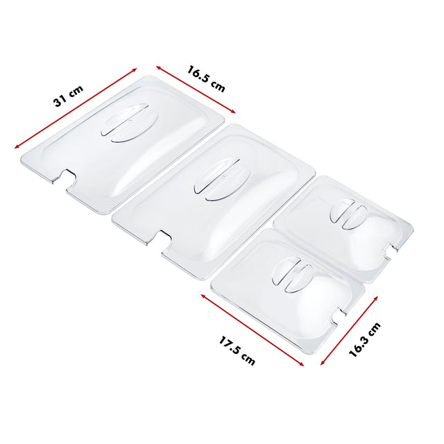 Cooks Professional Set of 4 Clear Lids for 4 Section Buffet Warmer