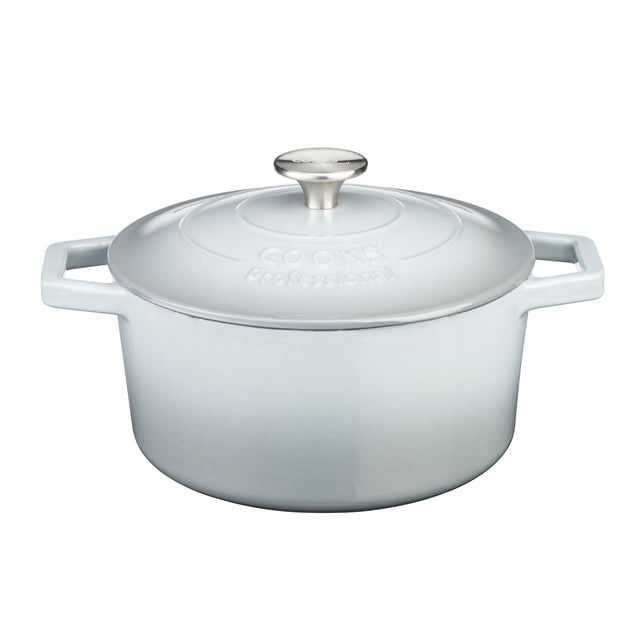 Cooks Professional 20cm Cast Iron Casserole | Graduated Grey