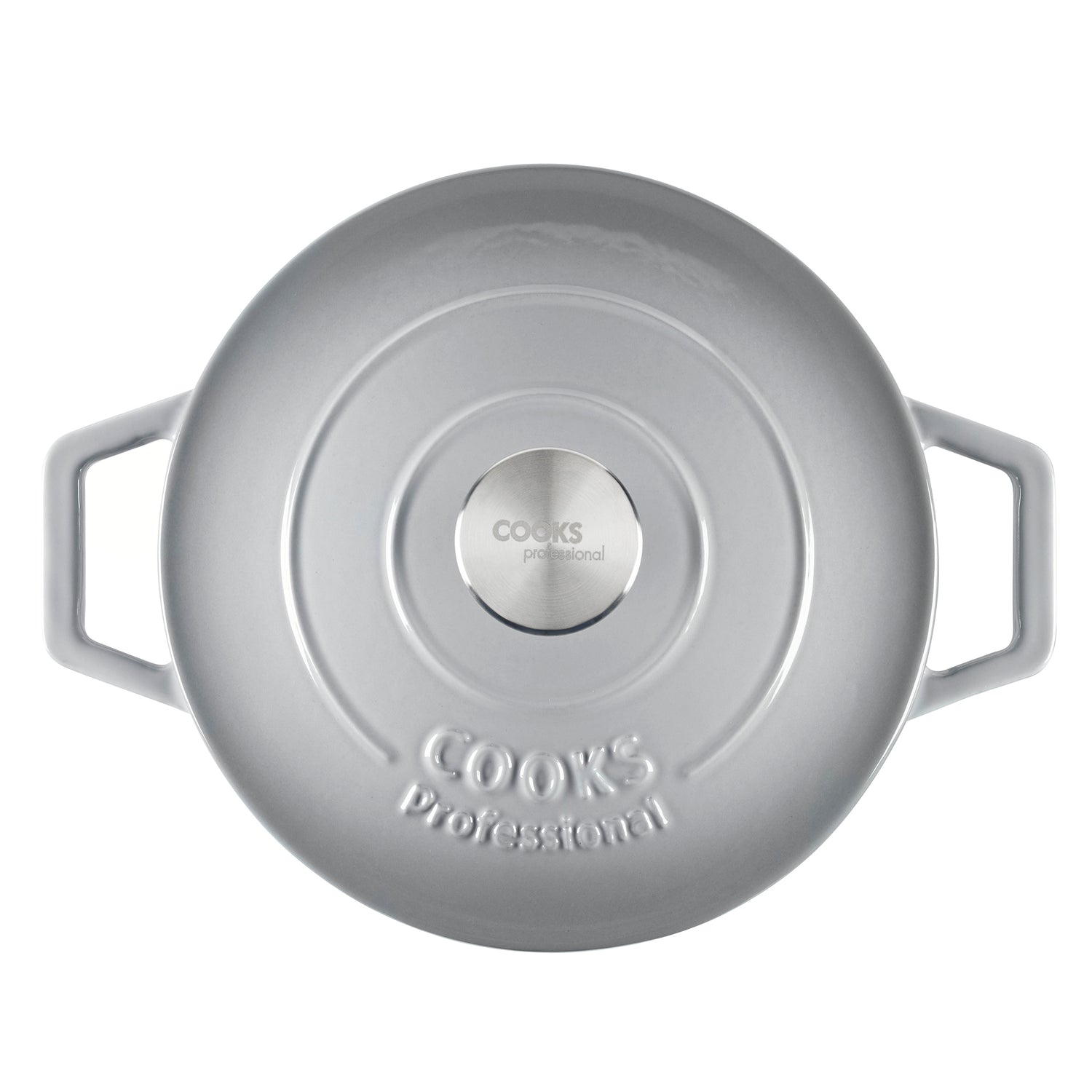 Cooks Professional Set of 2 Cast Iron Casserole | 20cm and 26cm | Graduated Grey