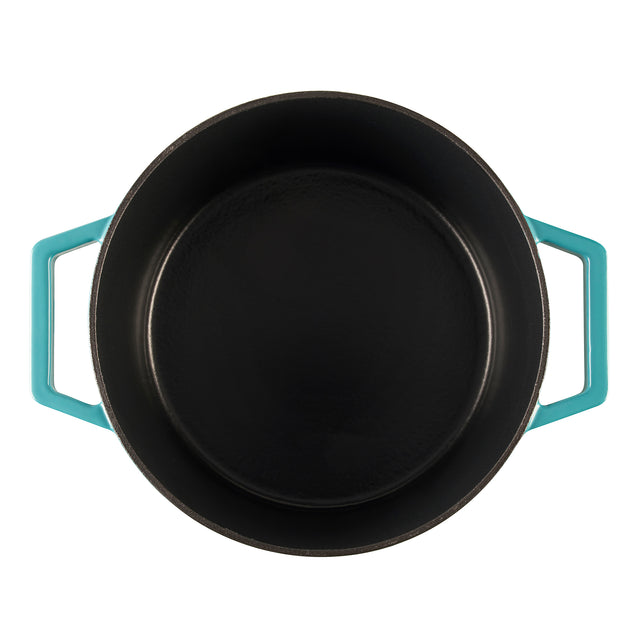 Cooks Professional Set of 2 Cast Iron Casserole | 20cm and 26cm | Graduated Teal