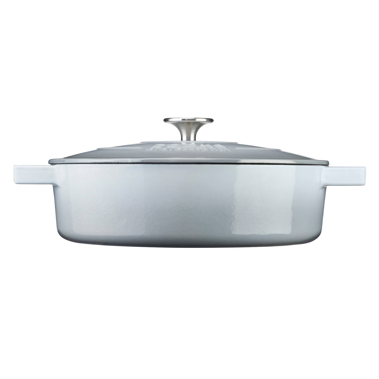 Cooks Professional Set of 2 Cast Iron Casserole | 26cm and 28cm | Graduated Grey
