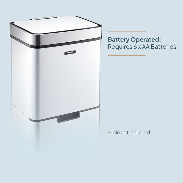 Cooks Professional Sensor Recycling Bin Lid for 75L | White / Silver