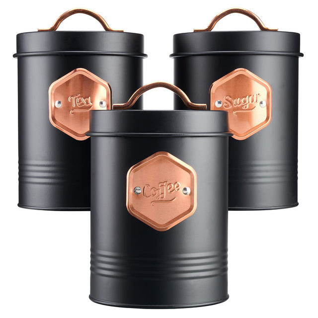 Cooks Professional 3 Kitchen Storage Set | Black / Copper