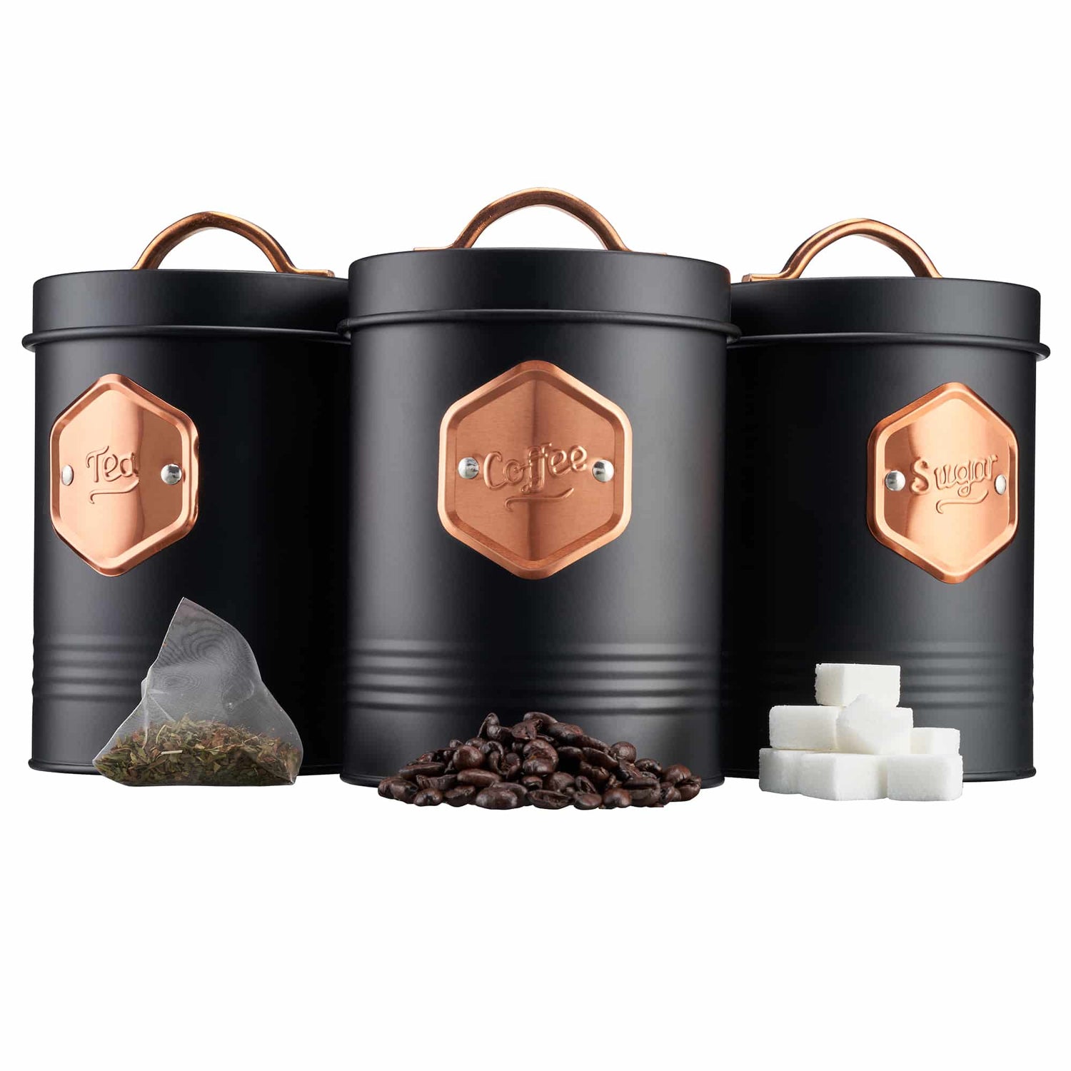 Cooks Professional 3 Kitchen Storage Set | Black / Copper