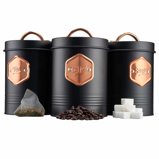 Cooks Professional 3 Kitchen Storage Set | Black / Copper