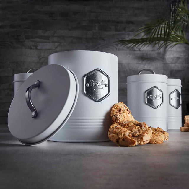 Cooks Professional 5 Piece Kitchen Storage Set | White / Silver