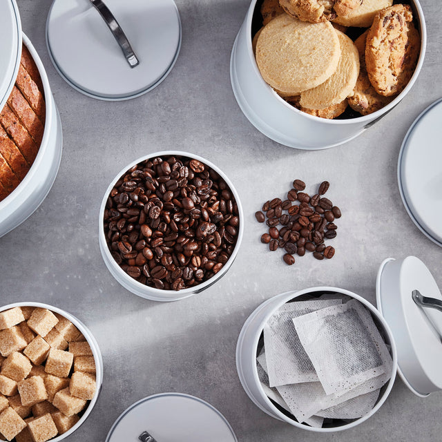 Cooks Professional 5 Piece Kitchen Storage Set | White / Silver