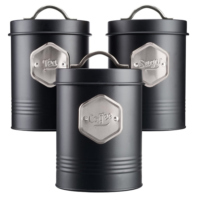 Cooks Professional 3 Kitchen Storage Set | Black / Silver