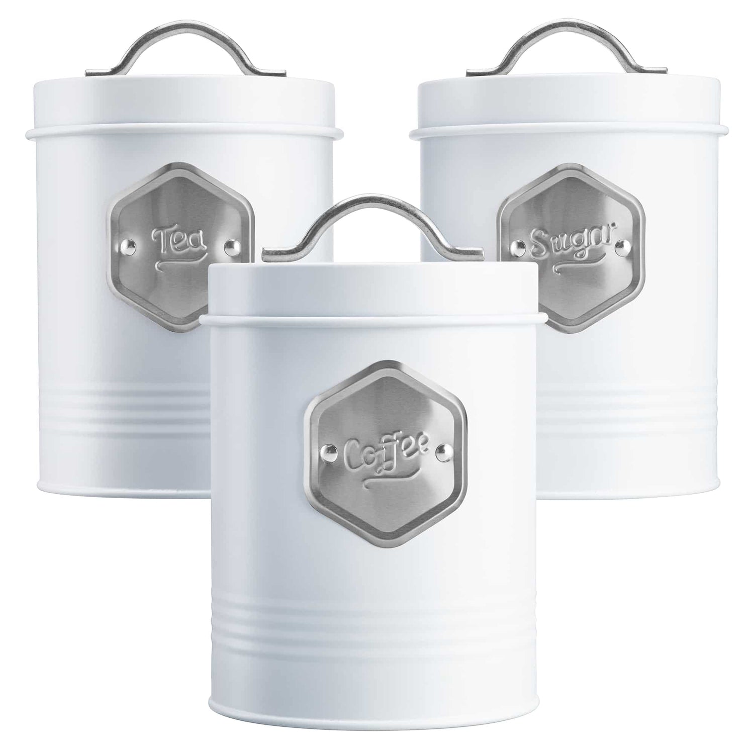 Cooks Professional 3 Piece Kitchen Storage Set | White / Silver