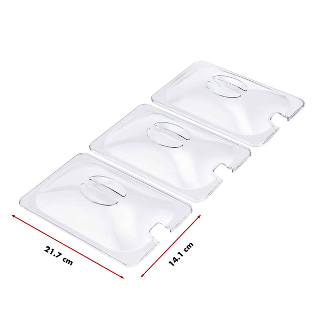 Cooks Professional Set of 3 Clear Lids for 3 Section Buffet Warmer | 21.7cm x 14.1cm