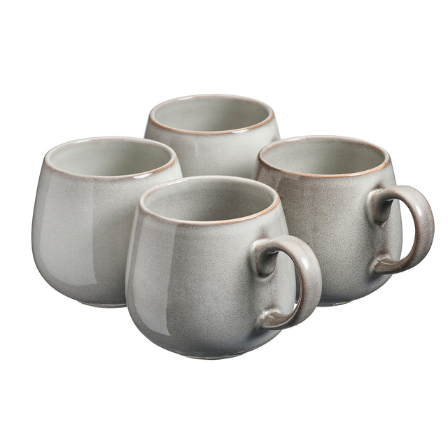 Cooks Professional Set of 4 Nordic Stoneware Mugs | 350ml | Grey