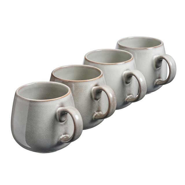 Cooks Professional Set of 4 Nordic Stoneware Mugs | 350ml | Grey