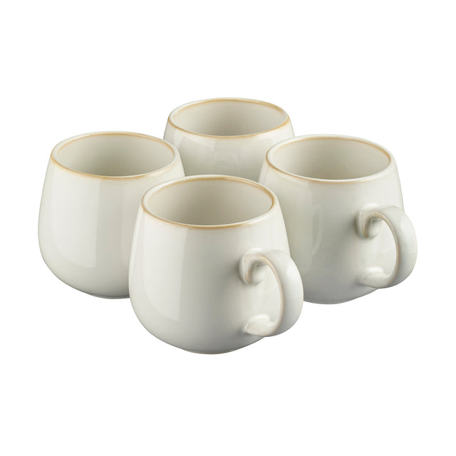 Cooks Professional Set of 4 Nordic Stoneware Mugs | 350ml | White