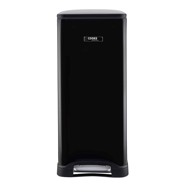 Cooks Professional 50L Dual Recycling Slimline Pedal Bin | Black