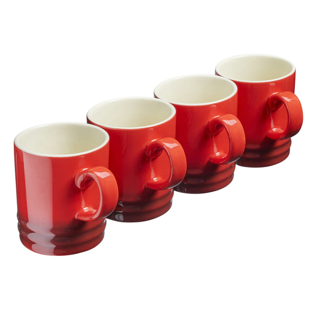 Cooks Professional 4 Piece Mug Set | 350ml | Red