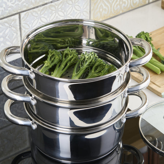 Cooks Professional 3 Tier Stainless Steel Steamer | 22cm