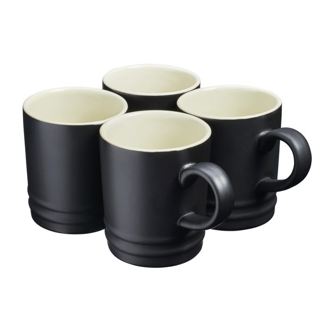 Cooks Professional 4 Piece Mug Set | 350ml | Matt Black
