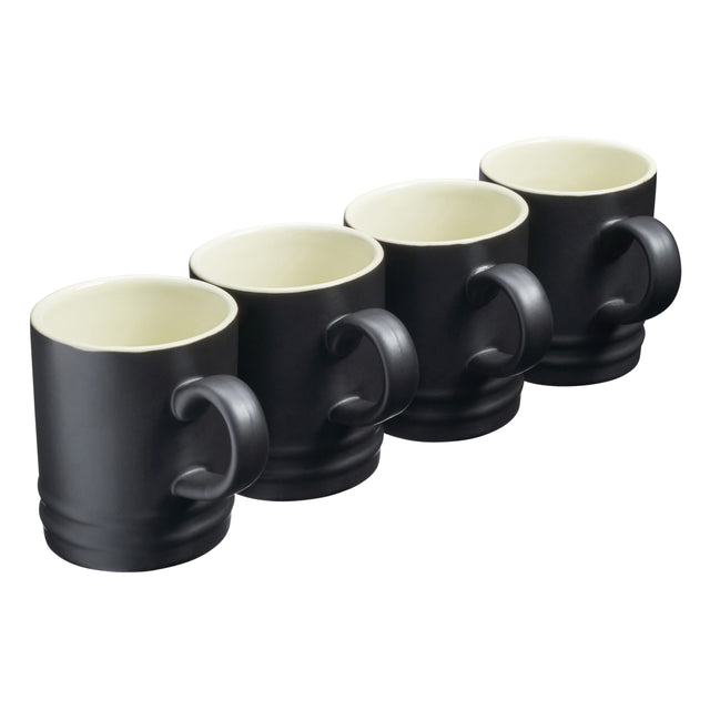 Cooks Professional 4 Piece Mug Set | 350ml | Matt Black