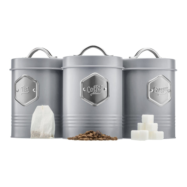 Cooks Professional 3 Piece Kitchen Storage Set | Grey / Silver