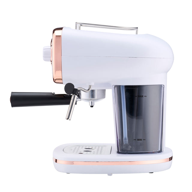 Cooks Professional Retro Espresso Machine | White / Copper